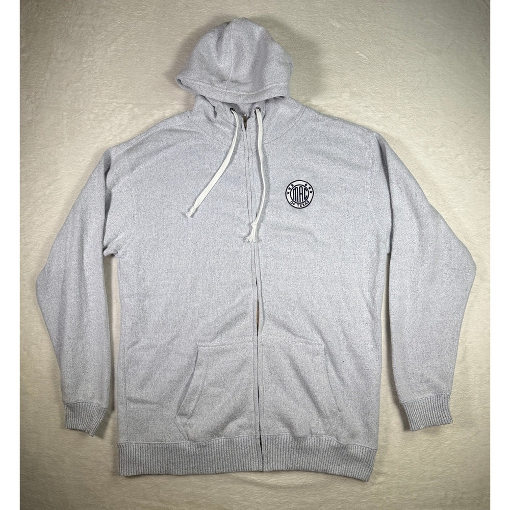 Mac of Texas Classic Surf Wear Zip‎ Up Hoodie Sweatshirt Grey XL